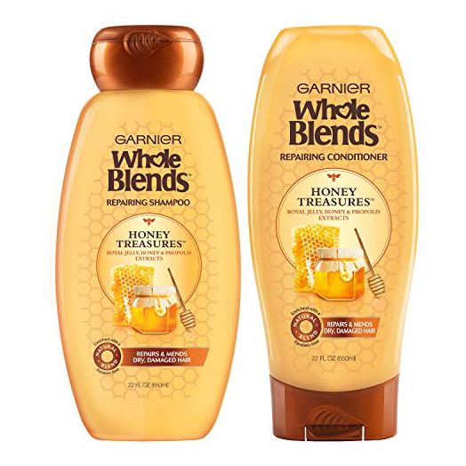 Garnier Hair Care Whole Blends Honey Treasures Repairing Shampoo and Conditioner, 44 Ounces