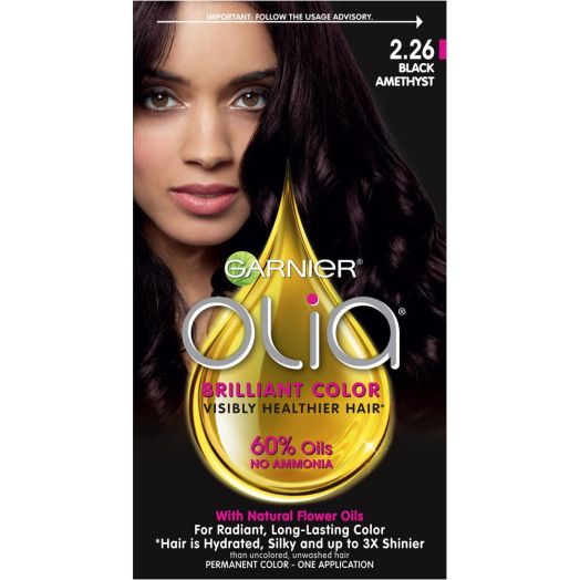 Garnier Olia Oil Powered Permanent Hair Color, Bold Collection, 2.26 Black Amethyst, 1 Kit