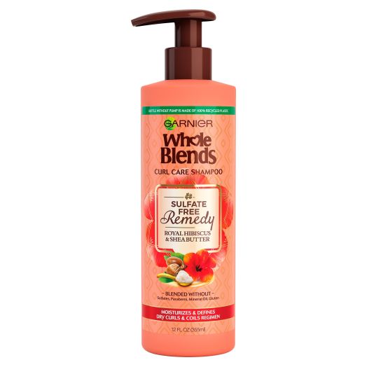 Garnier Whole Blends Sulfate Free Remedy Hibiscus and Shea Moisturizing Daily Shampoo, 12 fl oz
