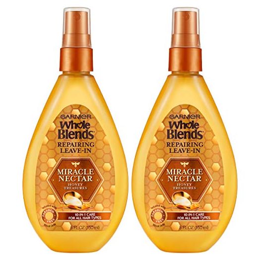 Garnier Whole Blends Honey Treasures Miracle Nectar Repairing Leave-in Hair Treatment, 2 Count