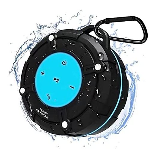 SKYWING Soundace S8 5W Shower Speaker Waterproof IPX7 Bluetooth Speaker with Suction Cup & Hook, 12H Playtime, Premium Portable Wireless Speaker for iPhone Phone Tablet Shower Beach Pool