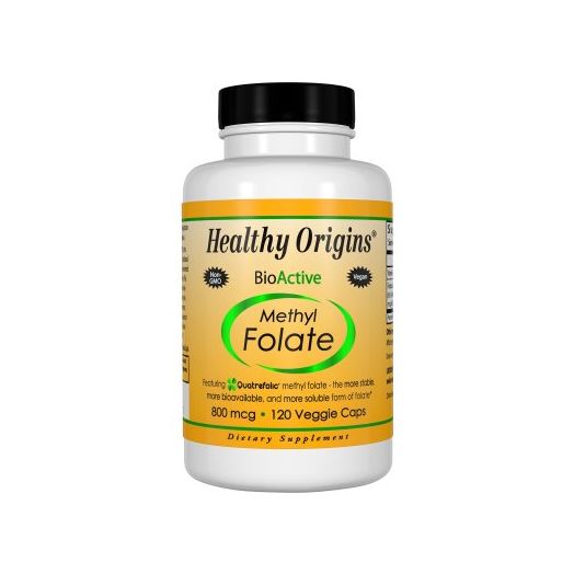 Healthy Origins BioActive Methyl Folate 800 mcg Vegetarian Capsules, 120 Ct