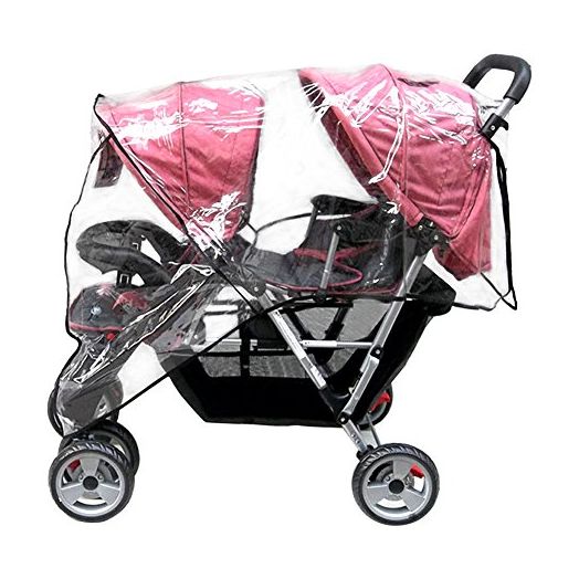 Aligle Weather Shield Double Popular for Swivel Wheel Stroller Universal Size Baby Rain Cover/Wind Shield Deal (Black)