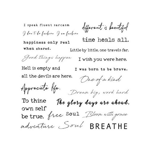 Everjoy Realistic Temporary Tattoos - 20 Individual Line Pcs, Waterproof Inspirational Words for Adult, Women (Words)