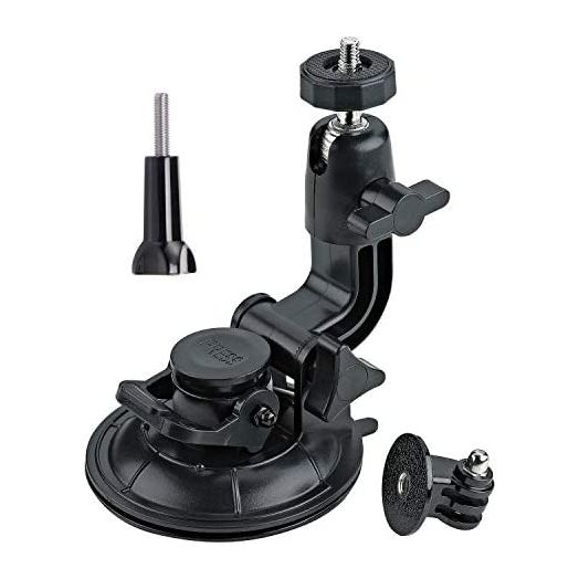 ASOCEA Action Camera Suction Cup Mount Car Windshield Camera Holder Tripod Adapter Universal Screw Compatible with Gopro Hero Max,Hero 9 8 7 6 5 4 Black/AKASO EK7000/Brave 4/Dragon Touch/DJI OSMO