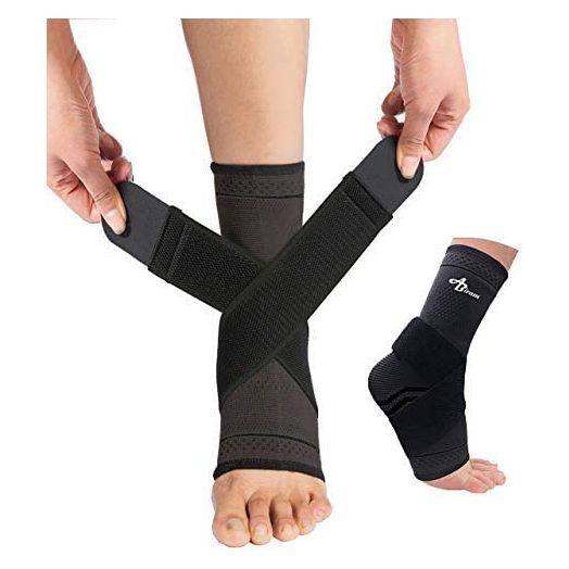 JUPITER Foot Sleeve (Pair) with Compression Wrap, Ankle Brace for Arch, Ankle Support, Football, Basketball, Volleyball, Running, for Sprained Foot, Tendonitis, Plantar Fasciitis…