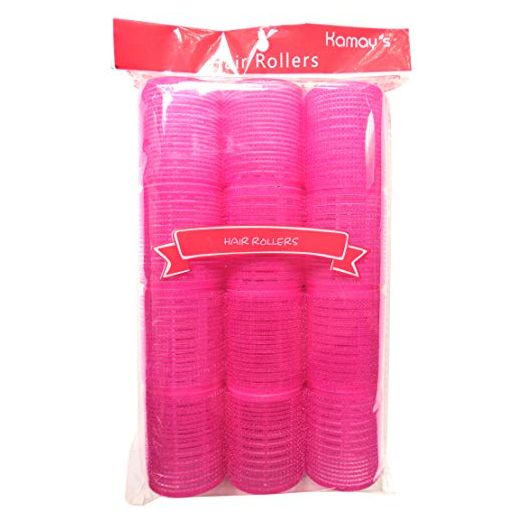 Kamay's Jumbo Hair Rollers Curlers, Self Grip Cling Nylon Plastic Sticky Curling Tools