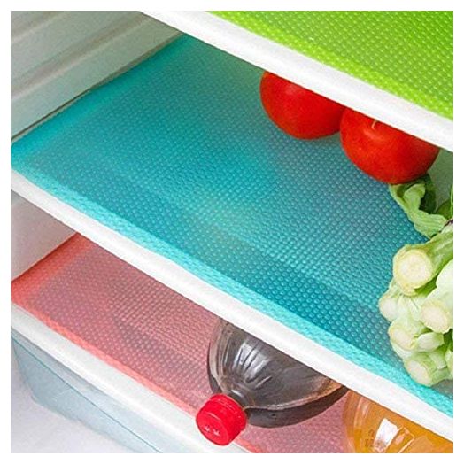 Aiosscd 7 PCS Shelf Mats Antifouling Refrigerator Liners Washable Refrigerator Pads Fridge Mats Drawer Placemats Home Kitchen Gadgets Accessories Organization for Top Freezer(2green+2pink+3blue)