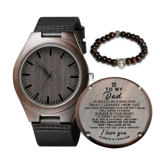 Kenon Personalized Wood Watches Gifts for men, Engraved Handmade Mens Wood Watches for Dad Christmas Anniversary Father's Day Gifts