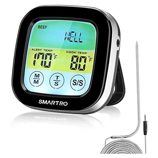 SMARTRO ST59 Digital Meat Thermometer for Oven BBQ Grill Kitchen Food Cooking with 1 Probe and Timer