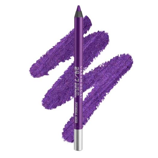Urban Decay 24/7 Glide-On Waterproof Eyeliner Pencil - Long-Lasting, Ultra-Creamy & Blendable Formula - Sharpenable Tip – Psychedelic Sister (Bright Purple with Cream Finish) - 0.04 Oz