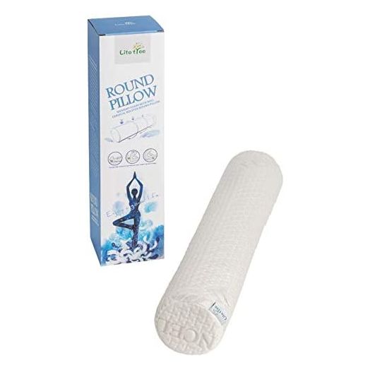 LitoTree Comfort Memory Foam Neck Roll and Cervical Bolster Round Pillow with Removable Washable Soft Cover for Spine and Neck Back Lumbar Leg Vertebra Support (18x3.5 inch Pillow)