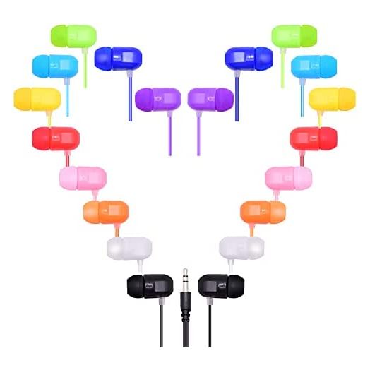 Wholesale Bulk Earbuds Headphones 100 Pack for Classrooms Kids, ZNXZXP Durable Earphones Perfect for Schools Students Teens Kindergarten Children Gift and Adult Multi Color Mixed,Individually Bagged