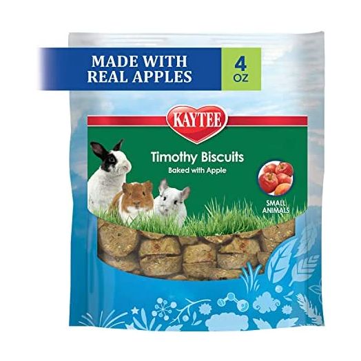 Kaytee Timothy Biscuits Baked Treat for Pet Guinea Pigs, Rabbits & Other Small Animals, Apple, 4 oz