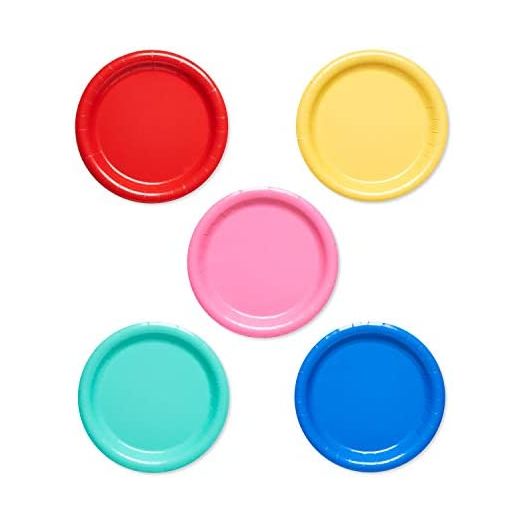 American Greetings Rainbow Party Supplies, Multicolor Paper Dessert Plates (50-Count)