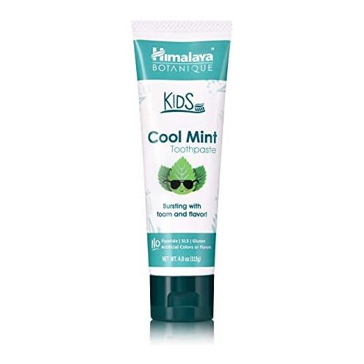 Himalaya Botanique Kids Toothpaste, Cool Mint Flavor to Reduce Plaque and Keep Kids Brushing Longer, 4 oz
