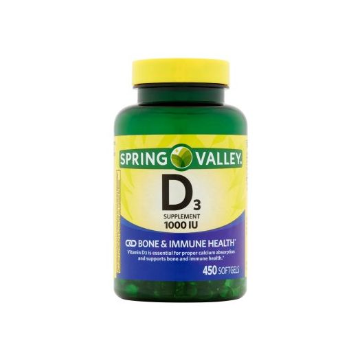 Spring Valley Vitamin D3 Softgels, 1000 IU, 450 Ct