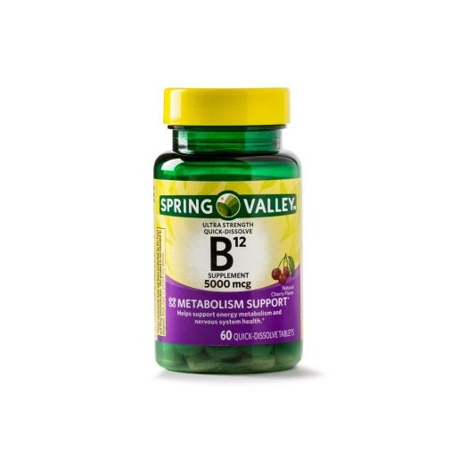 Spring Valley Vitamin B12 Quick Dissolve Tablets, 5000 mcg, 60 Ct