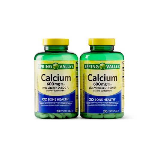 Spring Valley Calcium Coated Tablets, 600 mg, 250 Ct, 2 Pk