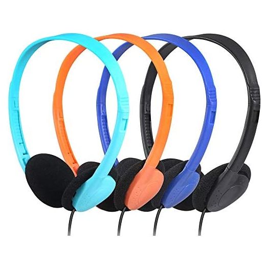 CN-Outlet Kids Headphones for Classroom in Bulk Multi Colored 5 Pack, Wholesale Children On-Ear Headset Perfect for Schools, Student, Libraries, Computer Lab, Testing Centers (5Pack)