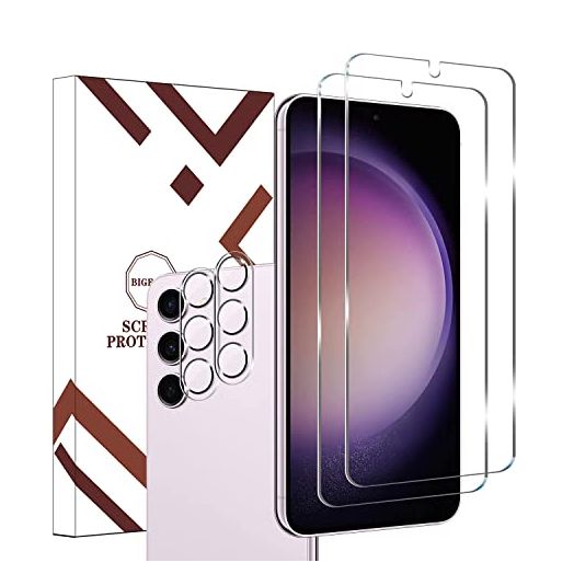 Galaxy S23 Plus Tempered Glass Screen Protector + Camera Lens Protector [ 2 + 2 Pack ][Case Friendly][Anti-Scratch][Ultrasonic Fingerprint Unlock] Clear HD Protective Film for Samsung Galaxy S23 Plus