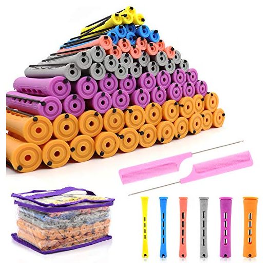120Pcs Hair Perm Rods Set, 6 Sizes Plastic Hair Cold Wave Rods, Heatless Perming Rods Hair Curlers Rollers
