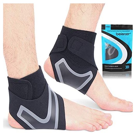 Beister 1 Pair Ankle Support Breathable Neoprene Compression Ankle Brace for Men and Women, Elastic Sprain Foot Sleeve for Sports Protect, Arthritis, Plantar Fasciitis, Achilles tendonitis, Recovery