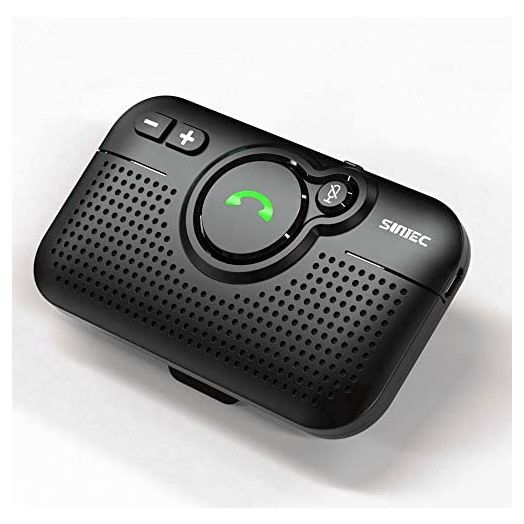 SUNITEC Handsfree Bluetooth for Cell Phone - Bluetooth 5.0 Car Speaker Motion AUTO ON Siri Google Assistant Support Voice Guidance Bluetooth Car Kit Receiver Handsfree Speakerphone with Visor Clip