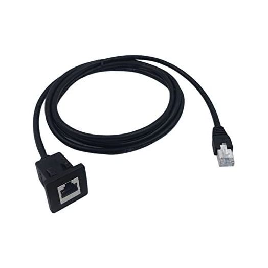 CERRXIAN RJ45 Male to Female LAN Ethernet Network Cat 5e Panel Mount Cable (Black)(2m)