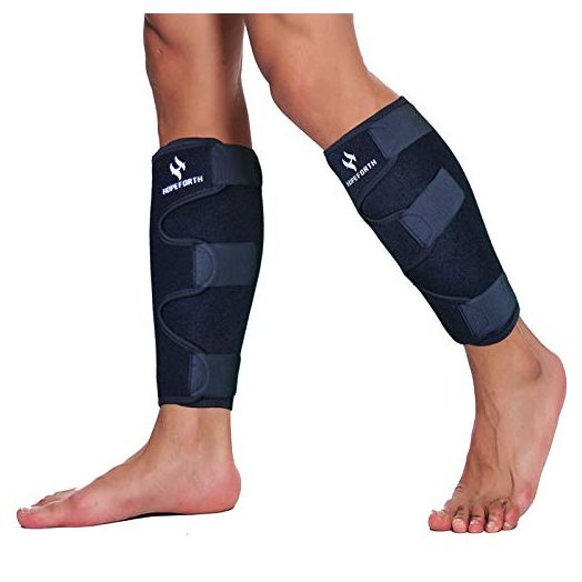 HOPEFORTH Calf Support Brace 2 Pack Adjustable Shin Splint Compression Calf Wrap