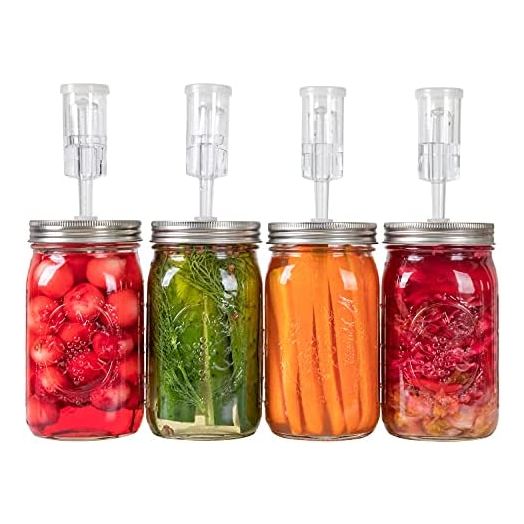 Jillmo Fermentation Kit, Stainless Steel Fermenting Kit for Wide Mouth Mason Jars (Jars Not Included)