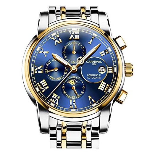 Luxury Mens Diamonds Automatic Mechanical Gold Stainless Steel Sapphire Glass Waterproof Men's Watch
