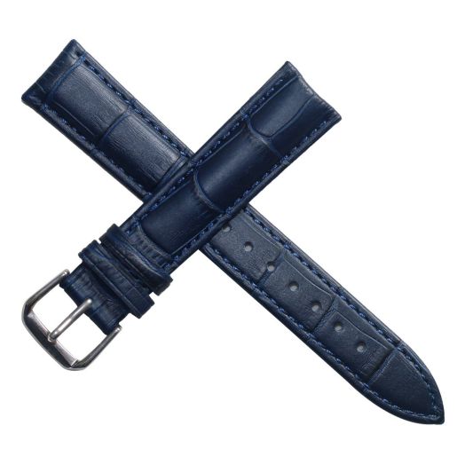 AUTULET 12mm women's dark blue leather watch band straps replacement genuine calf hide lightly padded