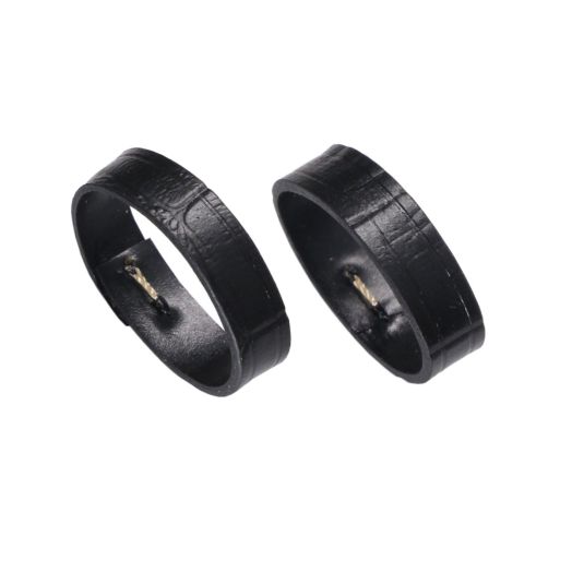 AUTULET Deluxe Alligator Grain Leather Watch Strap Retainer Replacement Italian Calfskin 22mm in Black(Two Pieces One Pack)
