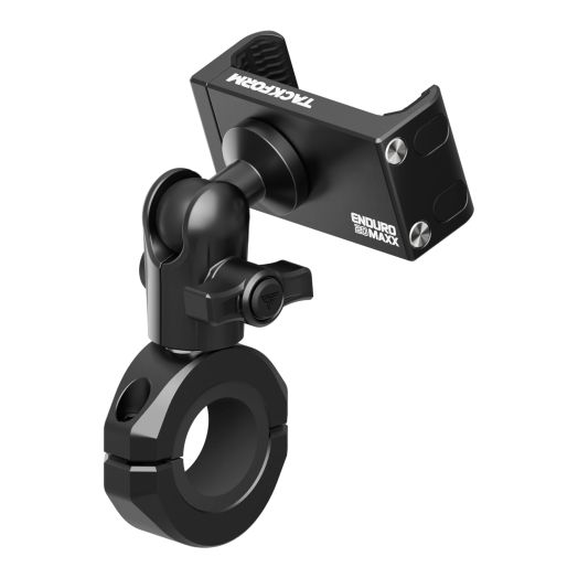 Tackform Black Motorcycle ALL METAL Phone Mount - 20MAXX Spring Cradle | BC3 Universal Clamp Fits 7/8" to 1-1/4" Handlebars | Aluminum | Compatible with iPhones, Galaxy Devices, More | Short Reach Arm