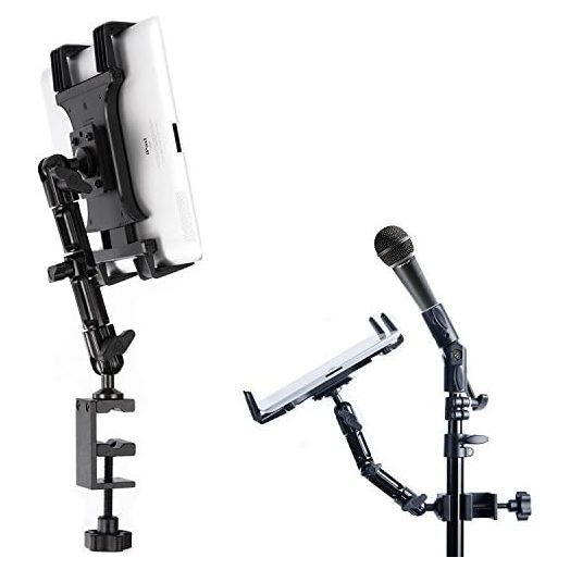 TACKFORM Tablet Mount for Microphone Stand - Professional Grade Holder - Compatible With iPad, Galaxy Tab, and More.