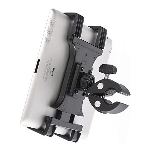 TACKFORM Universal Tablet Holder Compatible with Stationary Bicycle, Treadmill, Elliptical, Spin Bike, Microphone Stand, and Indoor Exercise Equipment - Compatible All Tablets Including iPad