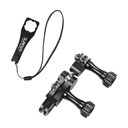 SUREWO Dual Rotating Extension Arm Mount Compatible with GoPro Hero 10 9 8 7 6 5 Black,DJI Osmo Action 2,AKASO,Campark and More (Black)