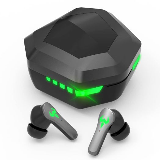 Wireless Earbuds for Kids Gaming Earphones Built-in Microphone 36H Playback Time IPX5 Waterproof Compatible for iOS and Office,Includes Charging case and 3 Sizes of Headphone Kinder.