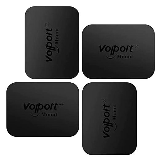 Rectangle Metal Plate for Phone Magnet, Volport Magicplate Replacement Disc with 3M Adhesive Backing Sticker for Magnetic Car Mount Holder Cradle Stand (Dashboard / Vent/ CD Slot / Windshield)-Black