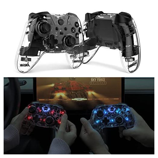 TPARTS Crystal-LED Wireless Game Controller Compatible With Tesla/PC (SPECIAL PROGRAMMED FOR TESLA)