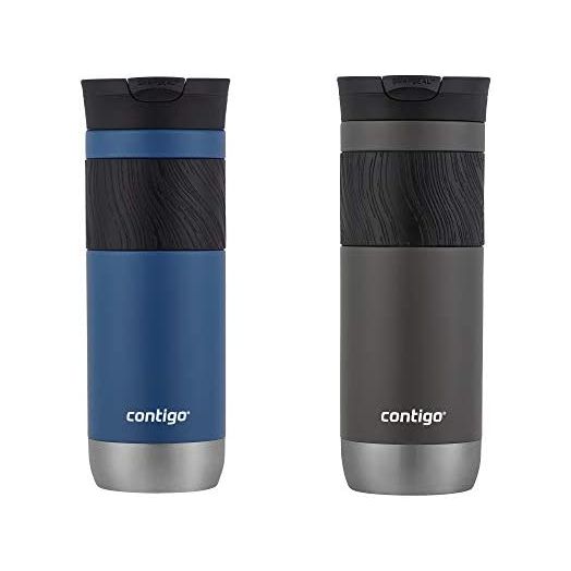 Contigo Snapseal Insulated Travel Mug, 20 oz, Sake/Blue corn, Grip
