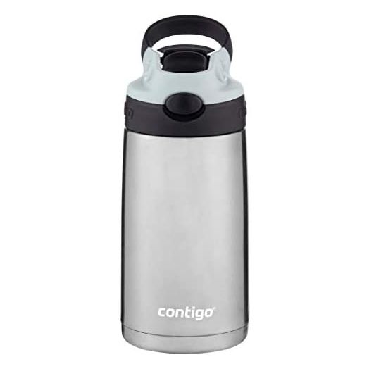 Contigo Kids Stainless Steel Water Bottle with Redesigned AUTOSPOUT Straw, 13 oz, Macaroon & Licorice