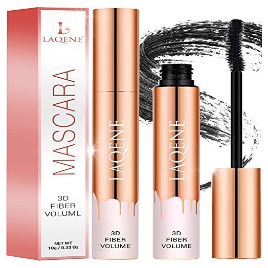 LAQENE Mascara. Nourishing New Formula. Makes You Look Fabulous. Smooth and Creamy Texture. Bold. Has Personality. Lengthening Boost, Strengthening Mascara. (Showtime Black)