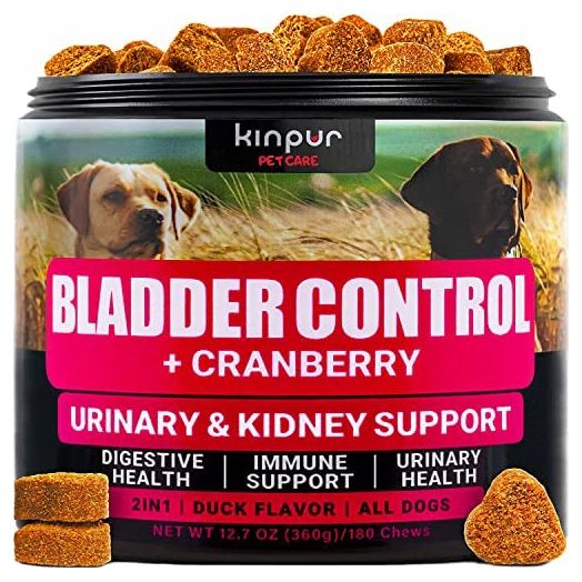 Dog Cranberry Supplement - Natural Aid for Urinary Tract, Bladder, Kidney Health - Immune Support for Dogs of All Ages and Breeds - American Quality - 180 Cranberry Chews for Dogs with Duck Flavor