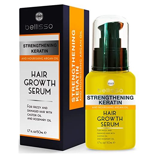 BELLISSO Keratin Hair Serum with Moroccan Argan Oil, Heat Protectant Anti Frizz Treatment
