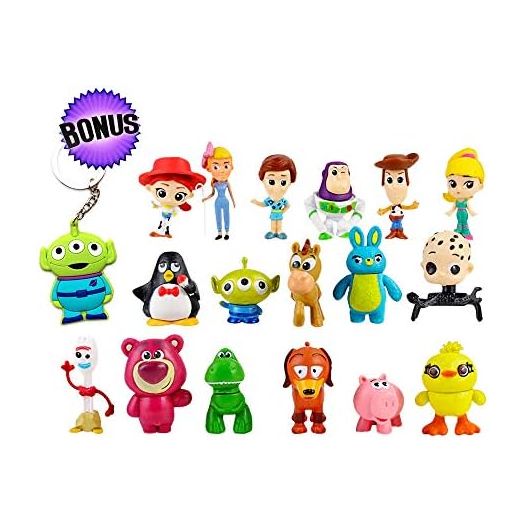 Toy Story Action Figures – Set of 17 Mini Figurines for Kids – Collectible Toy Store Cake Toppers – Great Party Favors for Toddlers – Action Figure Set with Keychain – Toy Story Birthday
