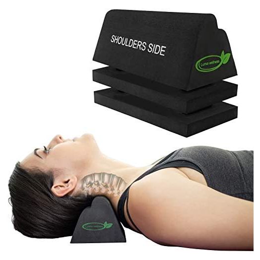 Lumia Wellness Cervical Orthotic Traction Block | Firm | Spinal & Neck Alignment | 3-Height Adjustable Design | Cervical Traction Device & Neck Stretcher