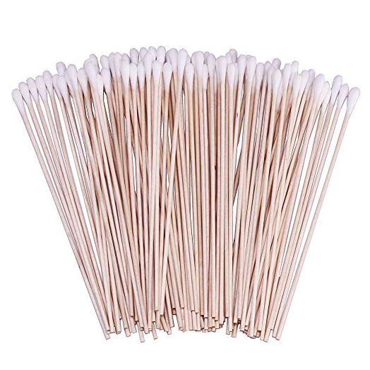 400 Count 6 Inch Long Cotton Swabs with Wooden Handles Cotton Tipped Applicator for Cleaning