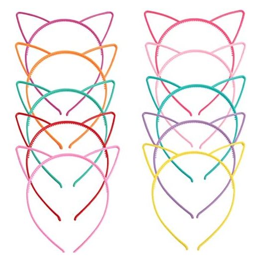 Plastic Cat Ears Headband Rhoxshy Cat Headbands for Girls Women Multicolor Head Hoops Sawtooth Kitty Ears Hairbands